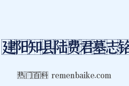 建阳知县陆费君墓志铭是什么意思的图片